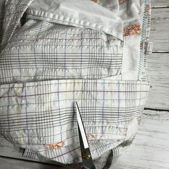 Tommy Bahama RELAX Men's White & Black Plaid Linen Shorts Size 34 100% Cotton - Picture 10 of 11